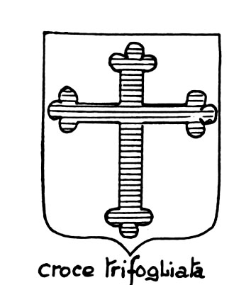 Imagen del término heráldico: Croce trifogliata